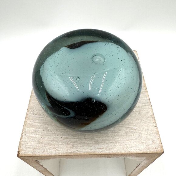 Antique Glass Dump Paperweight Swirl Design Interior Unsigned Pontal scare - Picture 2 of 10